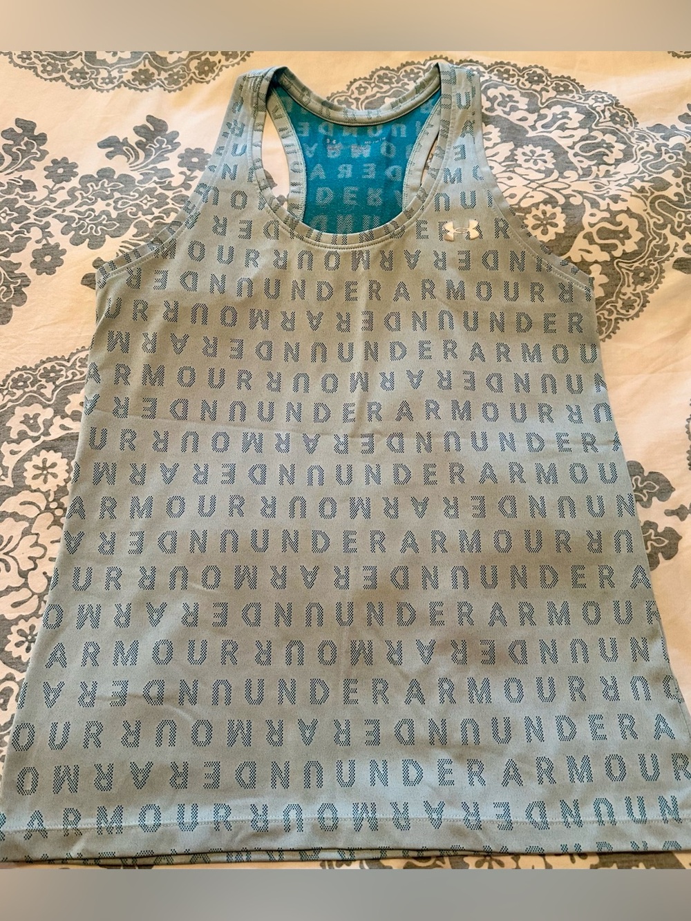 Under Armour Teal Logo-Print Tech Tank Women’s size M